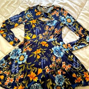 White birch size M floral dress with built in shorts